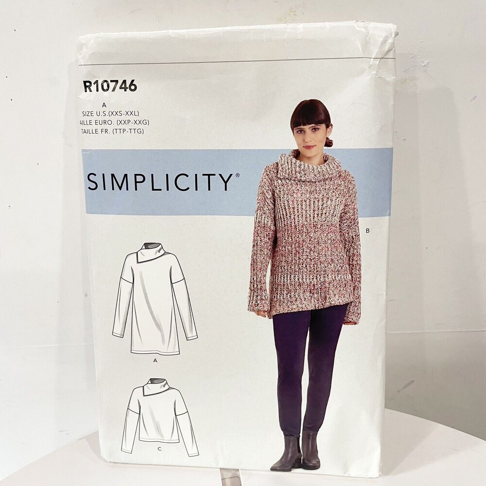 UNCUT 2020 Simplicity Sewing Pattern R10746 Womens Knit Sweater Sz XXS-XXL